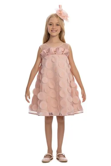 3-7 Yaş Guetase Drees Kız Çocuk Elbise-Pudra
