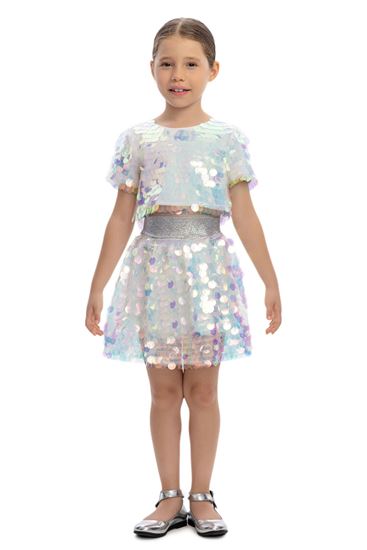 3-7 Yaş Bhirtday Happy Kız Çocuk Takım-Ekru