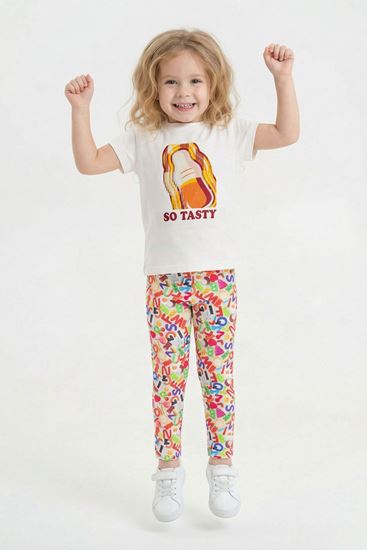 2-8 Yaş Lisanslı Haribo Kız Çocuk Takım-Krem