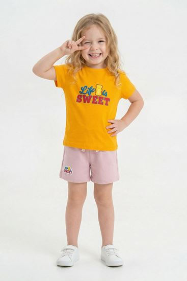 2-8 Yaş Lisanslı Haribo Kız Çocuk Takım-Sarı