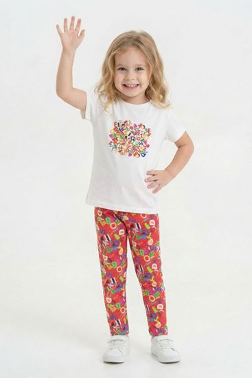 2-8 Yaş Lisanslı Haribo Kız Çocuk Takım-Ekru