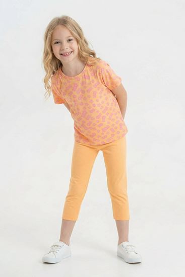 6-9 Yaş New Daisy Relaxe  Kız Çocuk Takım-Oranj