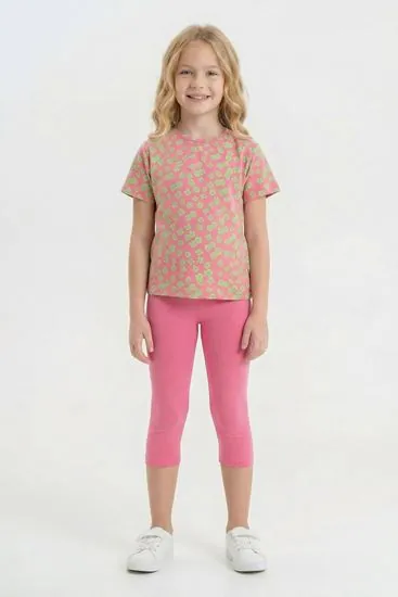 6-9 Yaş New Daisy Relaxe  Kız Çocuk Takım-Pembe