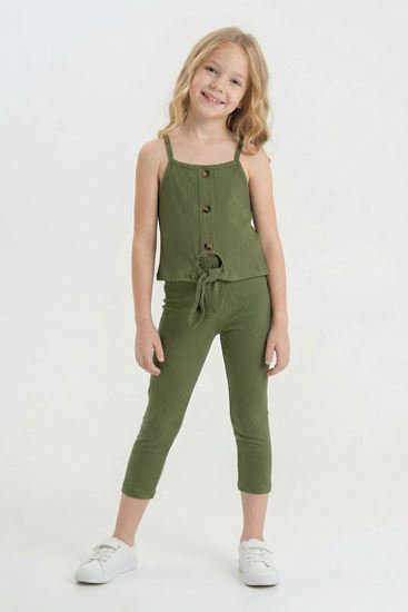 6-9 Yaş Sporlife Tennis Kız Çocuk Taytlı Takım -Haki-