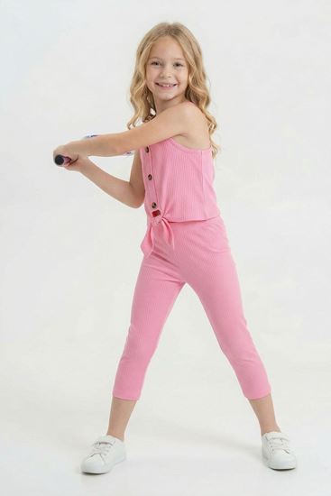 6-9 Yaş Sporlife Tennis Kız Çocuk Taytlı Takım -Pembe-
