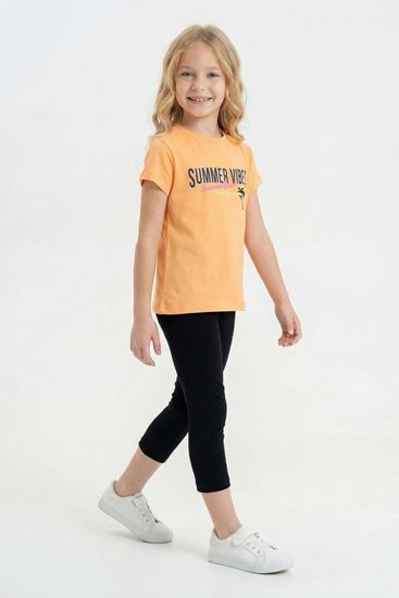 6-9 Yaş Summer Vibes Kız Çocuk Takım-Oranj