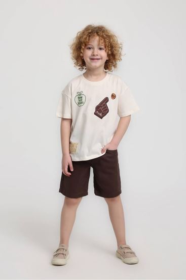 1-5 Yaş Axel Royce Erkek Çocuk Takım-Ekru