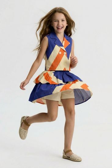 4-14 Yaş Êloise Designer Kız Çocuk Şort Etekli Takım-Parlament