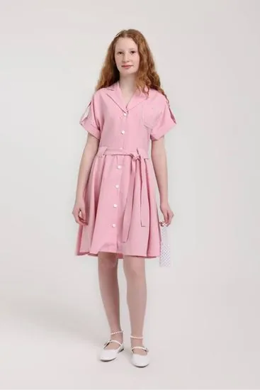 10-14 Yaş Elsa Moon Kız Çocuk Elbise-Pembe