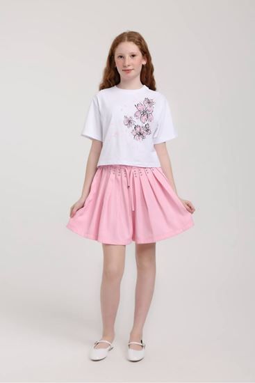 8-14 Yaş Happy Lane Kız Çocuk Takım-Ekru