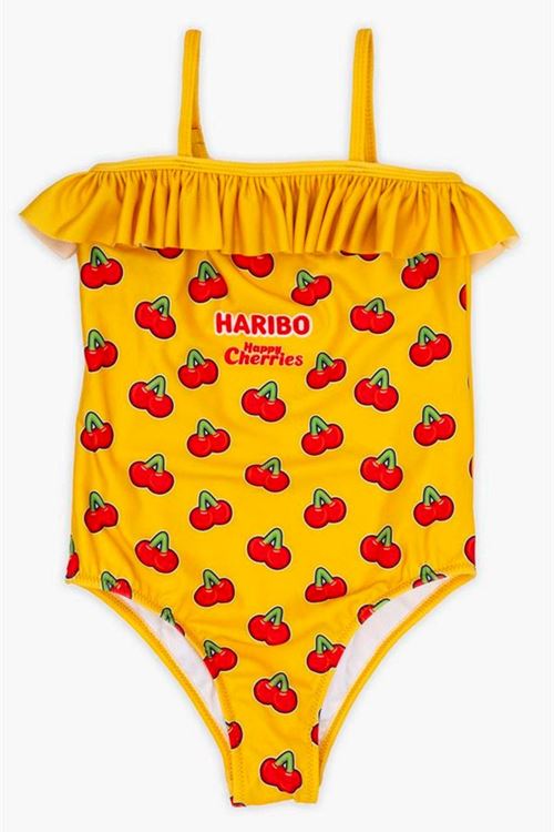 3-12 Yaş Lisanslı Haribo Kız Çocuk Mayo-Sarı