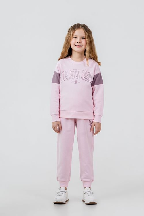 4-14 Yaş Lisanslı Us Polo Assn Kız Çocuk Takım-Pembe