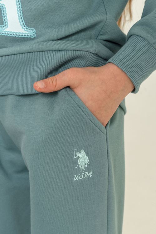 4-14 Yaş Lisanslı Us Polo Assn Kız Çocuk Takım-Yeşil