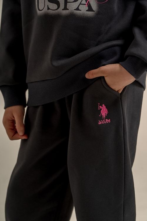 4-14 Yaş Lisanslı Us Polo Assn Kız Çocuk Takım-Antrasit