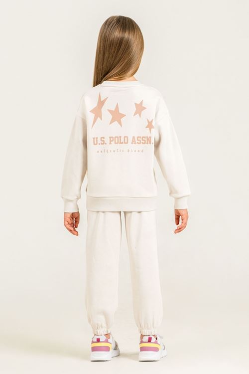 4-14 Yaş Lisanslı Us Polo Assn Kız Çocuk Takım-Latte