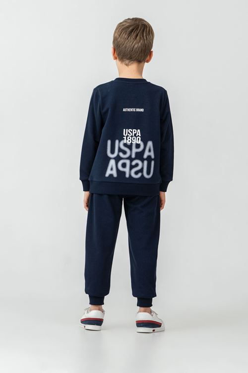 4-14 Yaş Lisanslı Us Polo Assn Erkek Çocuk Takım-Lacivert
