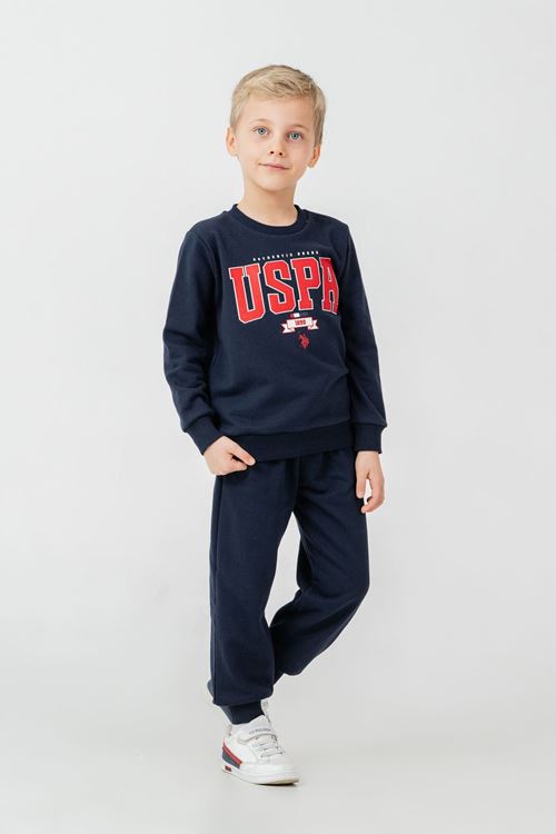 4-14 Yaş Lisanslı Us Polo Assn Erkek Çocuk Takım-Lacivert
