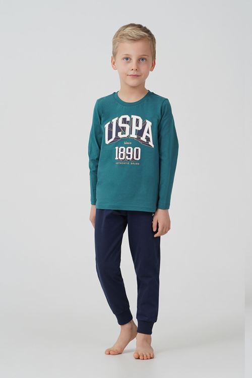 4-14 Yaş Lisanslı Us Polo Assn Erkek Çocuk Takım-Petrol