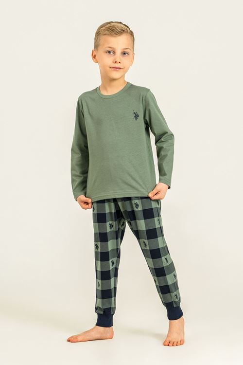 4-14 Yaş Lisanslı Us Polo Assn Erkek Çocuk Takım-Haki