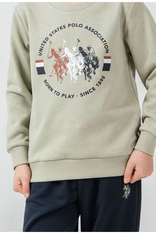 4-14 Yaş Lisanslı Us Polo Assn Erkek Çocuk Takım-Haki