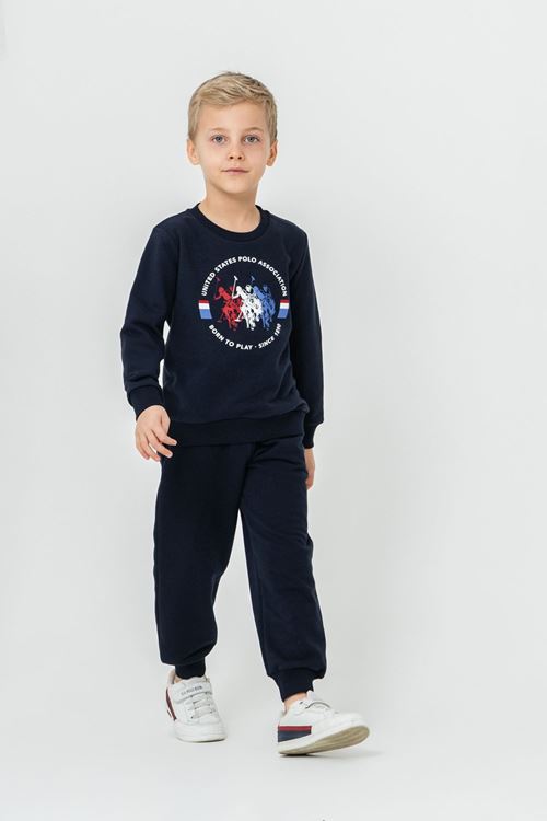 4-14 Yaş Lisanslı Us Polo Assn Erkek Çocuk Takım-Lacivert