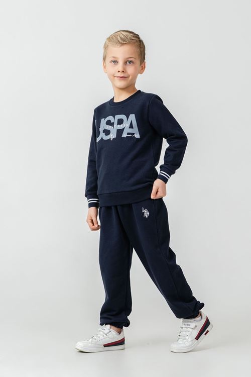 4-14 Yaş Lisanslı Us Polo Assn Erkek Çocuk Takım-Lacivert
