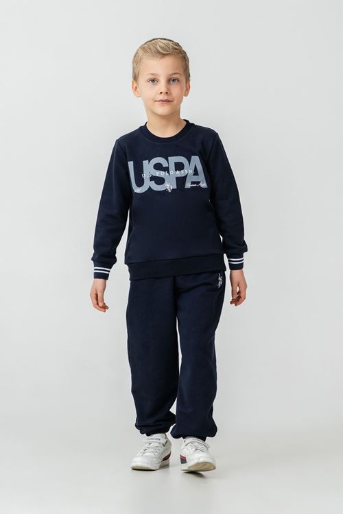 4-14 Yaş Lisanslı Us Polo Assn Erkek Çocuk Takım-Lacivert