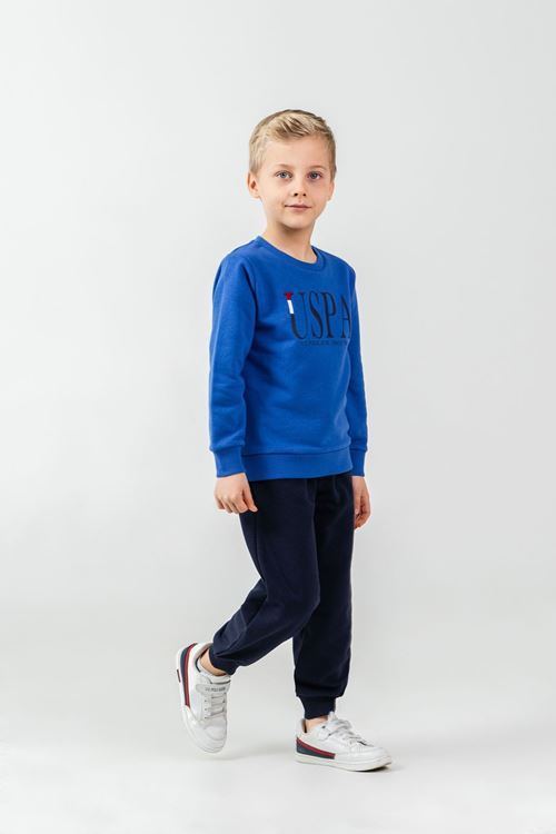 4-14 Yaş Lisanslı Us Polo Assn Erkek Çocuk Takım-Saks