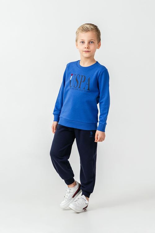 4-14 Yaş Lisanslı Us Polo Assn Erkek Çocuk Takım-Saks
