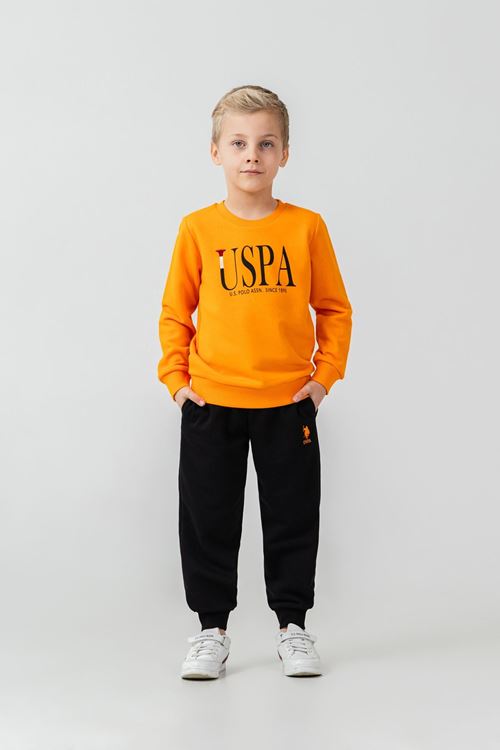 4-14 Yaş Lisanslı Us Polo Assn Erkek Çocuk Takım-Oranj