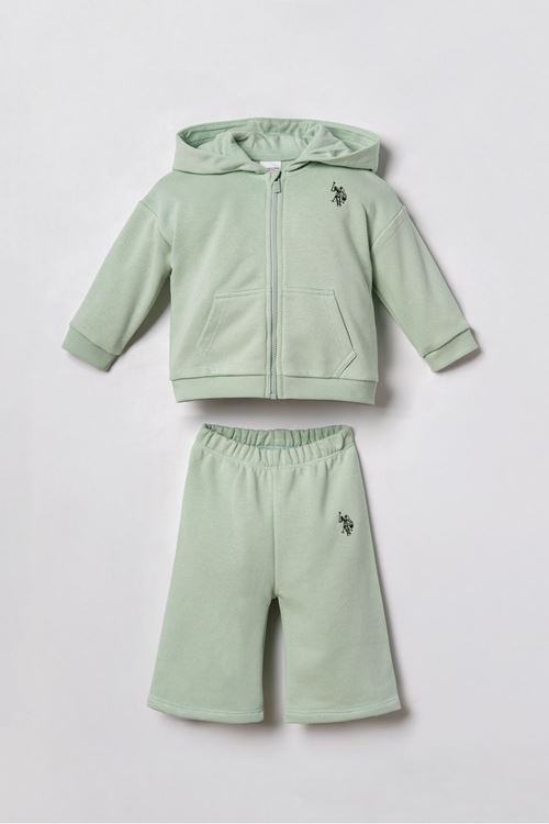 6-36 Ay Lisanslı Us Polo Assn Kız Bebek Takım-Su Yeşili