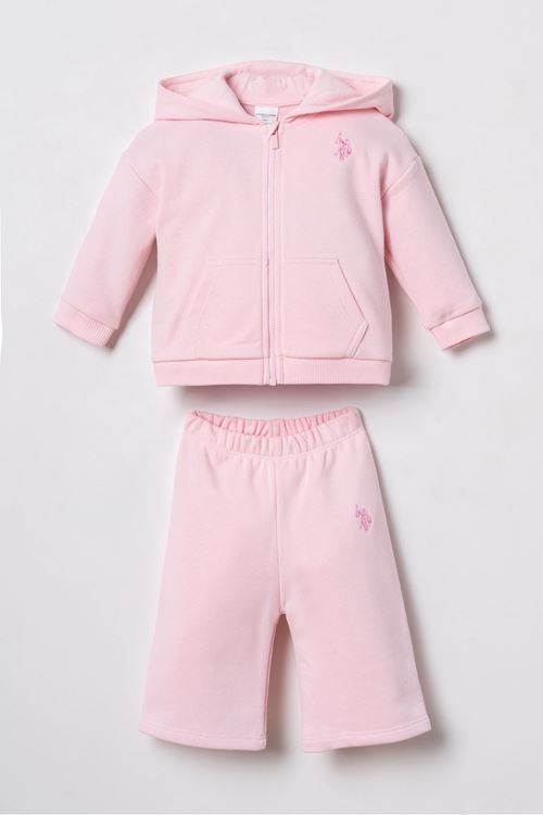 6-36 Ay Lisanslı Us Polo Assn Kız Bebek Takım-Şeker Pembe
