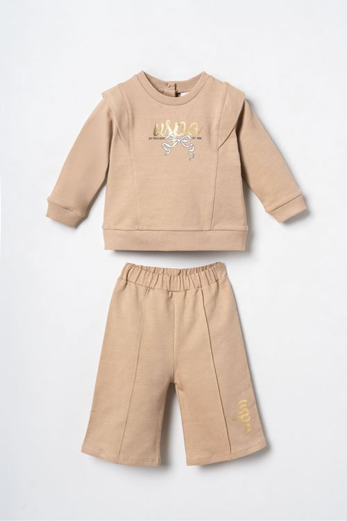 6-36 Ay Lisanslı Us Polo Assn Kız Bebek Takım-Latte