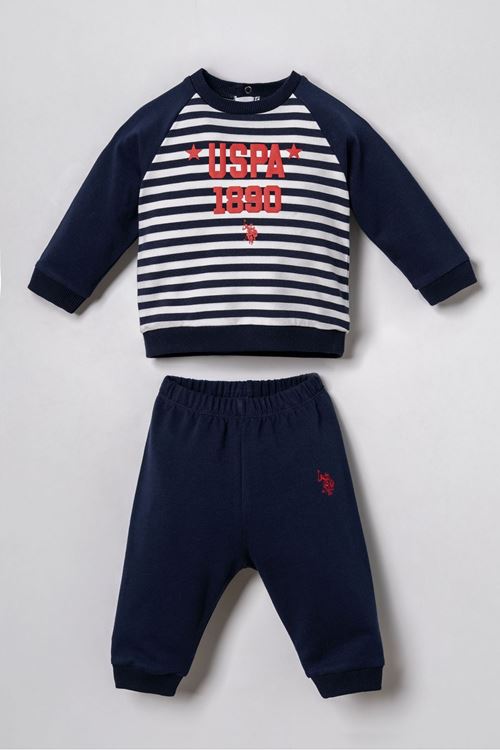 6-36 Ay Lisanslı Us Polo Assn Erkek Bebek Takım-Kırmızı