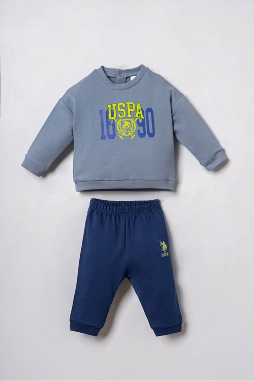 6-36 Ay Lisanslı Us Polo Assn Erkek Bebek Takım-İndigo