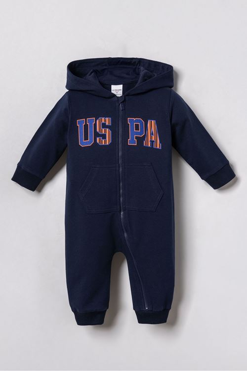 3-18 Ay Lisanslı Us Polo Assn Erkek Bebek Tulum-Lacivert