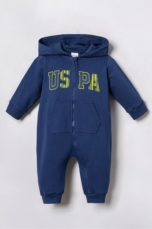 3-18 Ay Lisanslı Us Polo Assn Erkek Bebek Tulum-İndigo