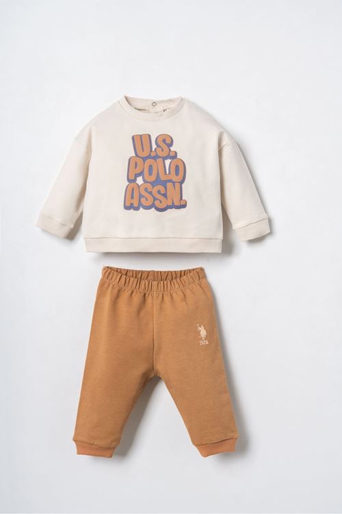 6-36 Ay Lisanslı Us Polo Assn Erkek Bebek Takım-Latte