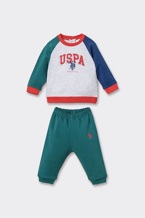 6-36 Ay Lisanslı Us Polo Assn Erkek Bebek Takım-Uzay Grisi