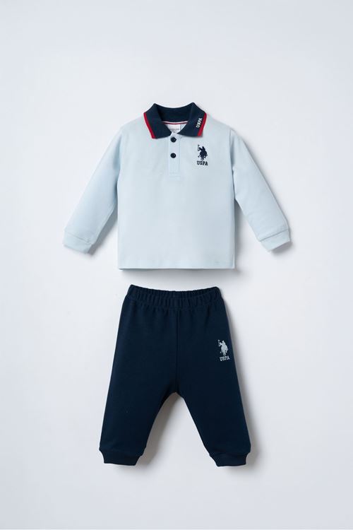 6-36 Ay Lisanslı Us Polo Assn Erkek Bebek Takım-Bebe Mavisi