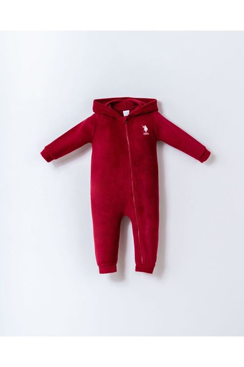 9-36 Ay Lisanslı Us Polo Assn Erkek Bebek Tulum-Bordo