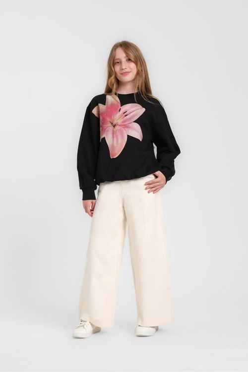 10-14 Yaş Serena Claire Kız Çocuk Sweat-Siyah