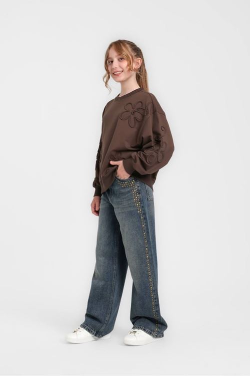 10-14 Yaş Luxe Elisa Kız Çocuk Takım-Mocca