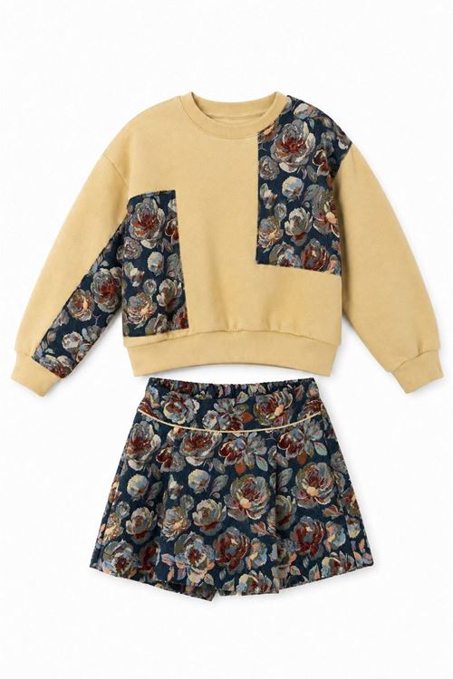 4-8 Yaş Jasmine Fleur Kız Çocuk Takım-Sarı