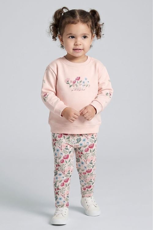 1-4 Yaş Stella Girl Kız Çocuk Takım-Pudra