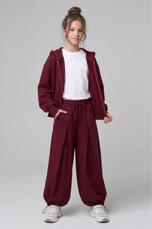 9-14 Yaş Alice Linen Kız Çocuk Takım-Bordo