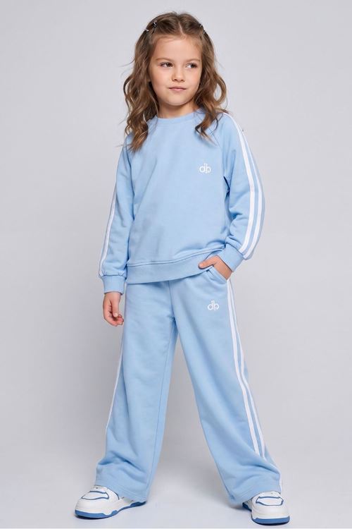 4-9 Yaş Line Celine Kız Çocuk Takım-Bebe Mavisi