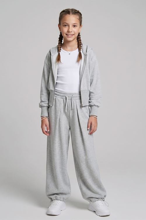 9-14 Yaş Alice Linen Kız Çocuk Takım-Uzay Grisi