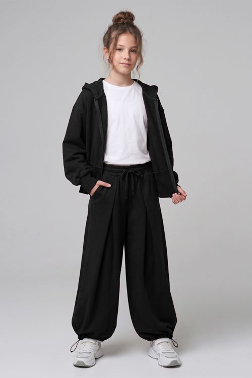 9-14 Yaş Alice Linen Kız Çocuk Takım-Siyah