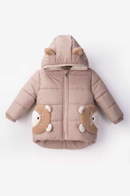 2-6 Yaş Animals Bear Erkek Çocuk Mont-Bej